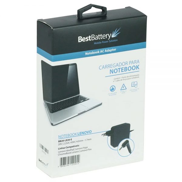 Carregador para Notebook Lenovo 20V, 2.25A, 45W, 4.0mm-1.7mm - Image 4